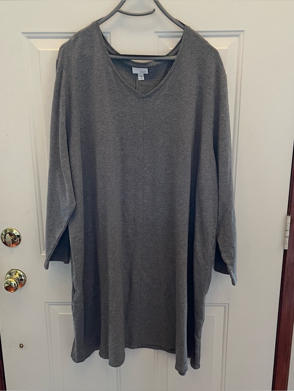 J. Jill Classic Gray V-Neck Women's Dress size 4X